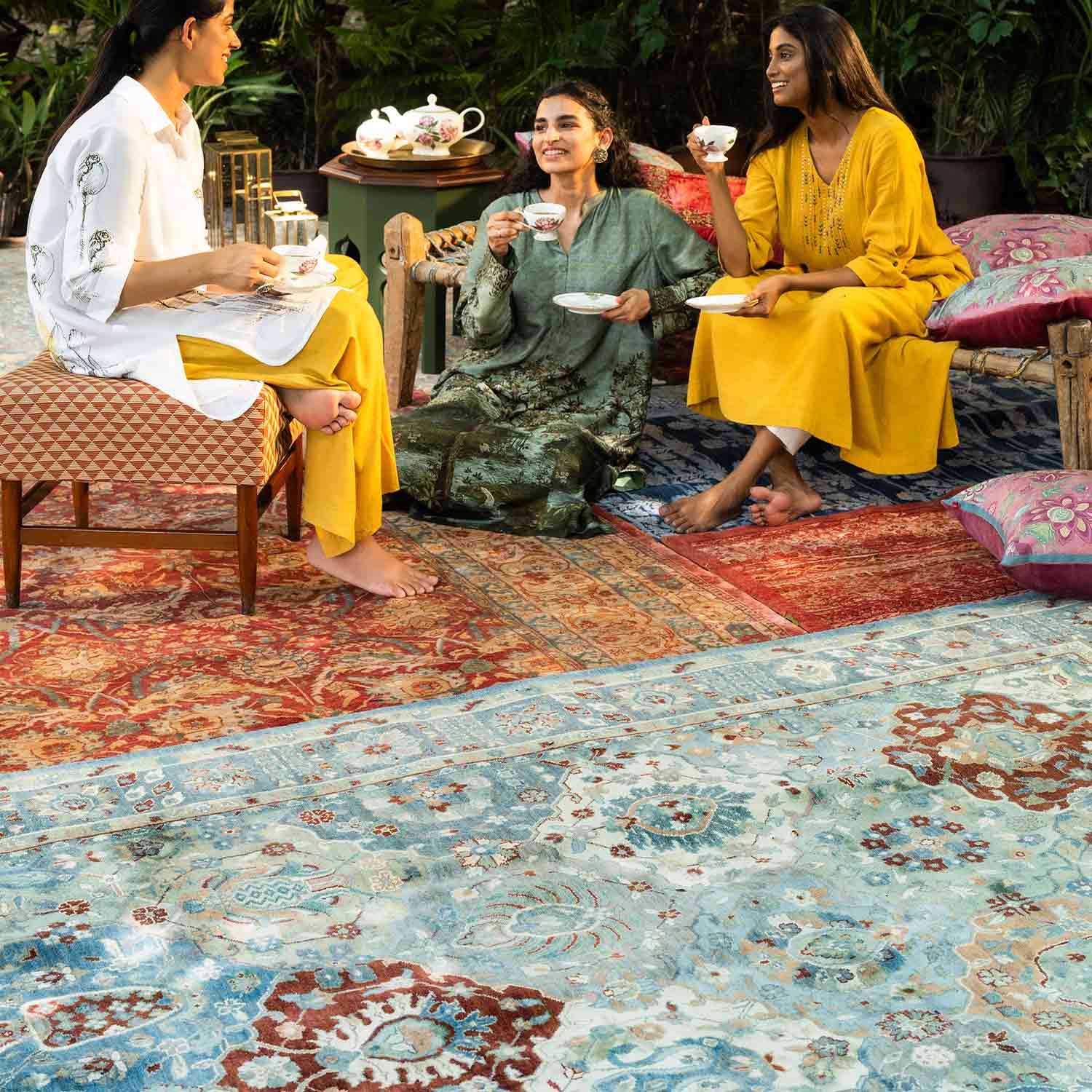 Darbari Hand Knotted Woollen And Silk Rug