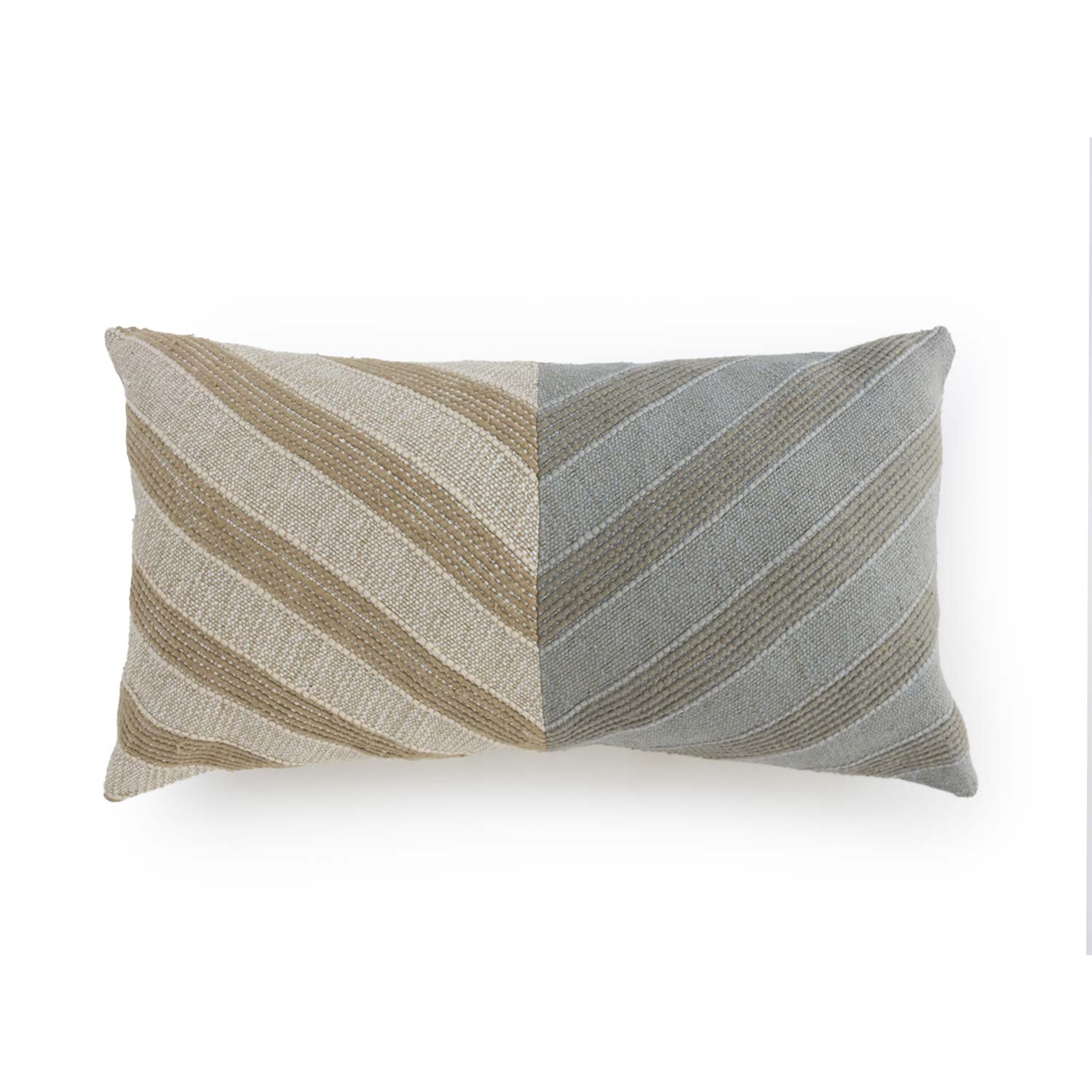 Cotton Handloom Colorblock Fore-ward Lumbar Cushion Cover