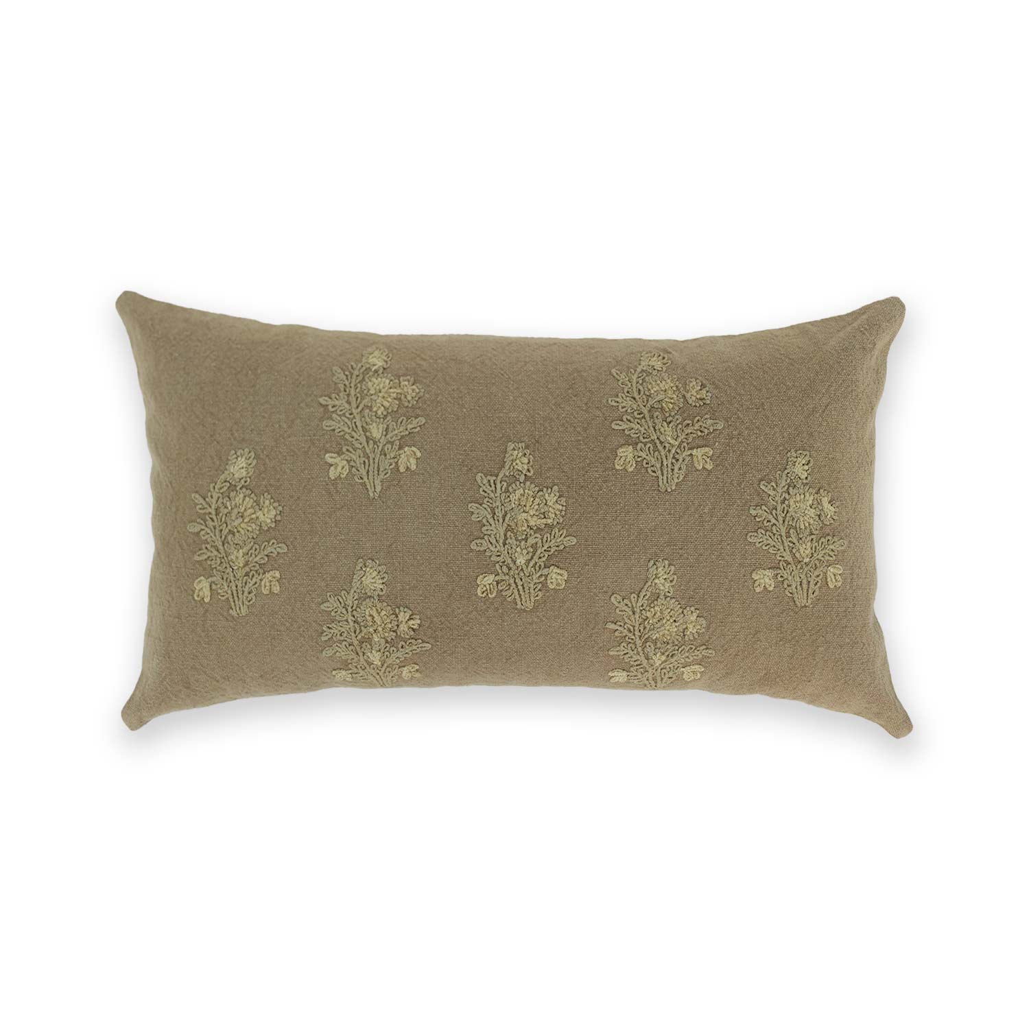 Cotton hand embroidered Kosha Lumbar Cushion Cover