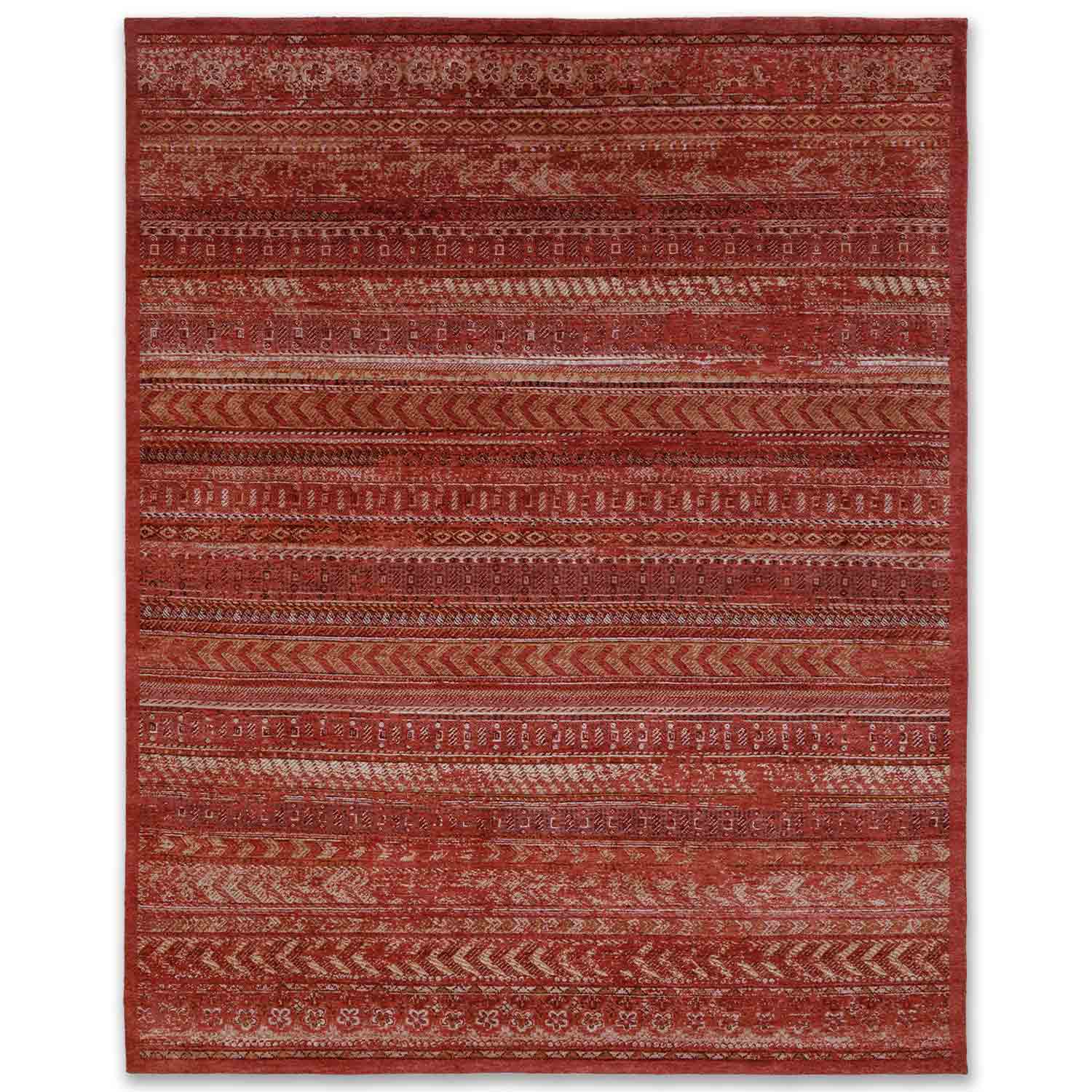 Sindoori Hand Knotted Woollen And Viscose Rug By Tarun Tahiliani