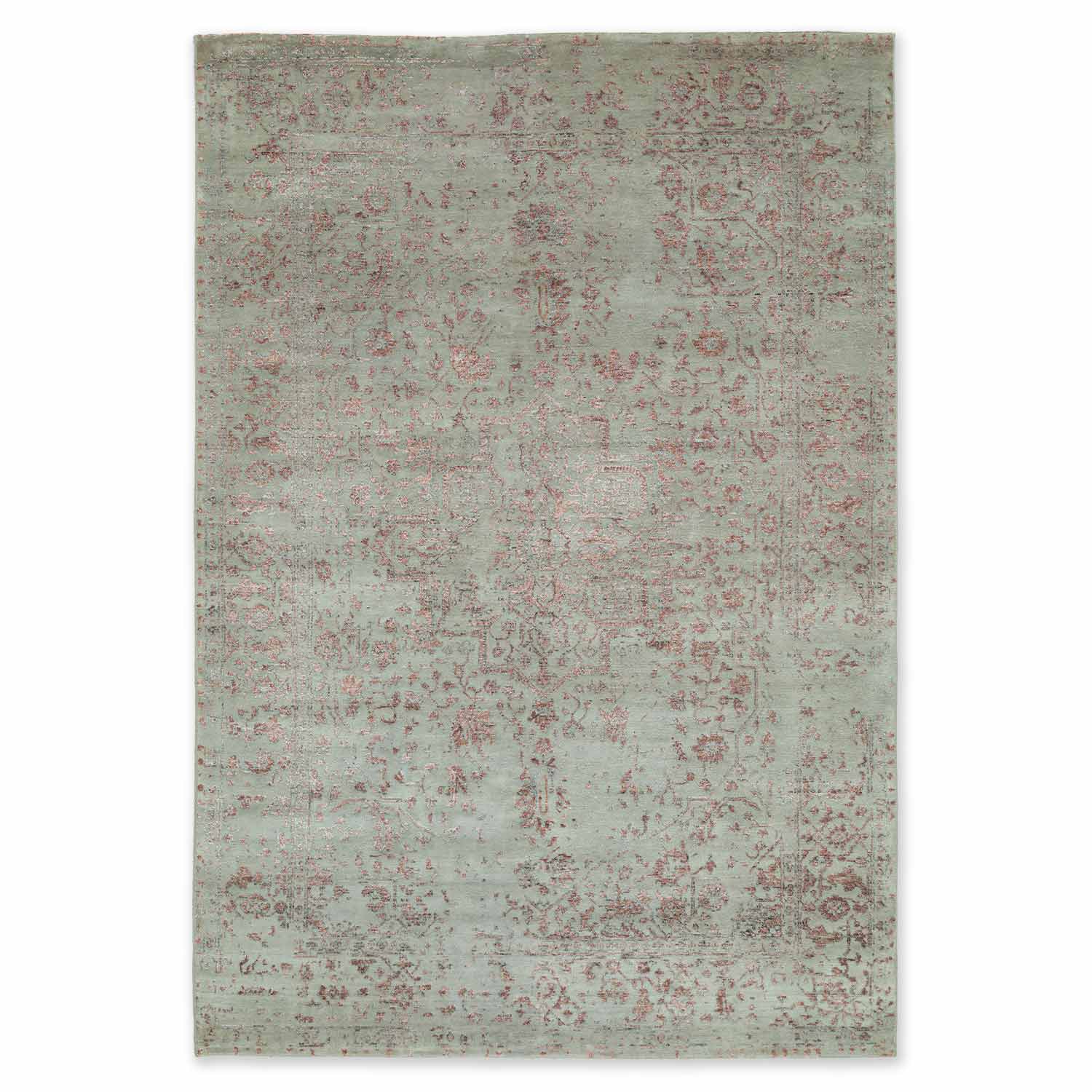Indraa Hand Knotted Woollen And Viscose Rug