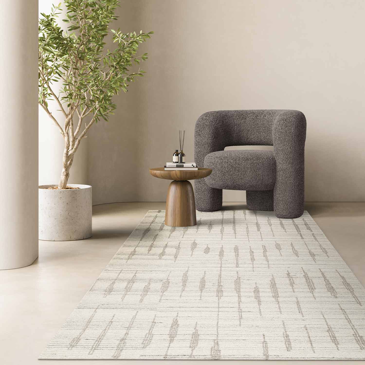 Tik-Tak-Toe Hand Tufted Woollen Rug