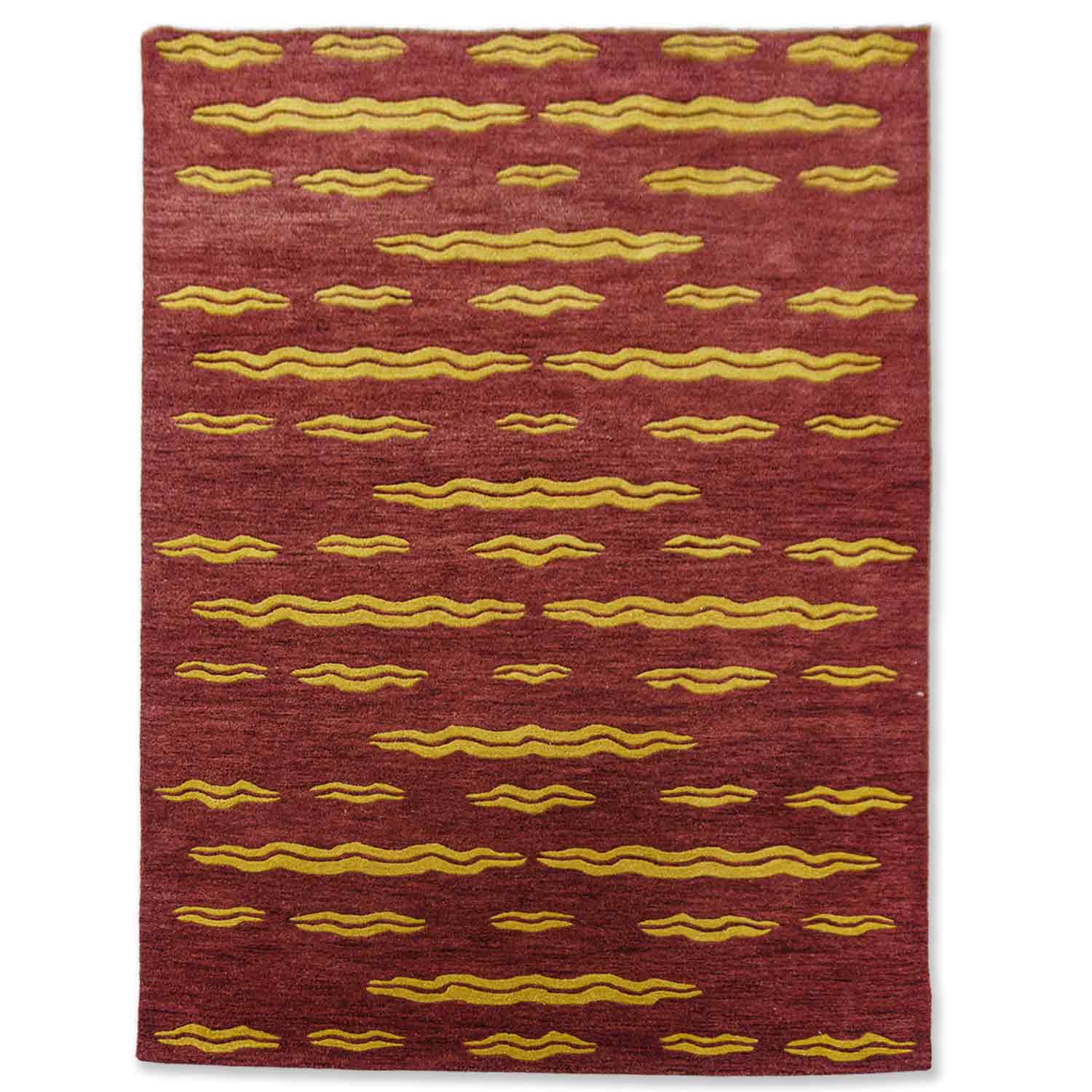 Tessellate- Rust Hand Tufted Woolen Rug By Eeshan Kashyap