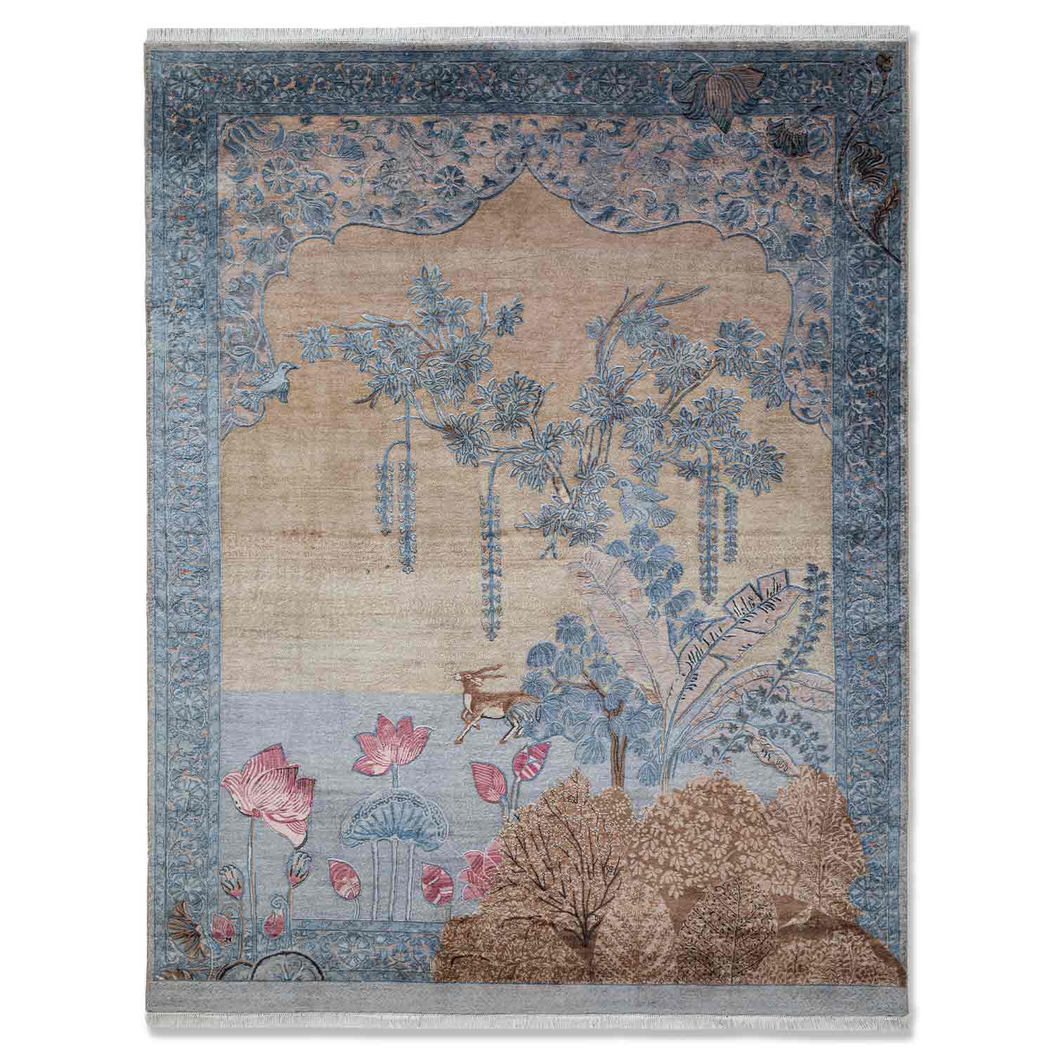Vrindavan Hand Knotted Silk Rug By Anju Modi