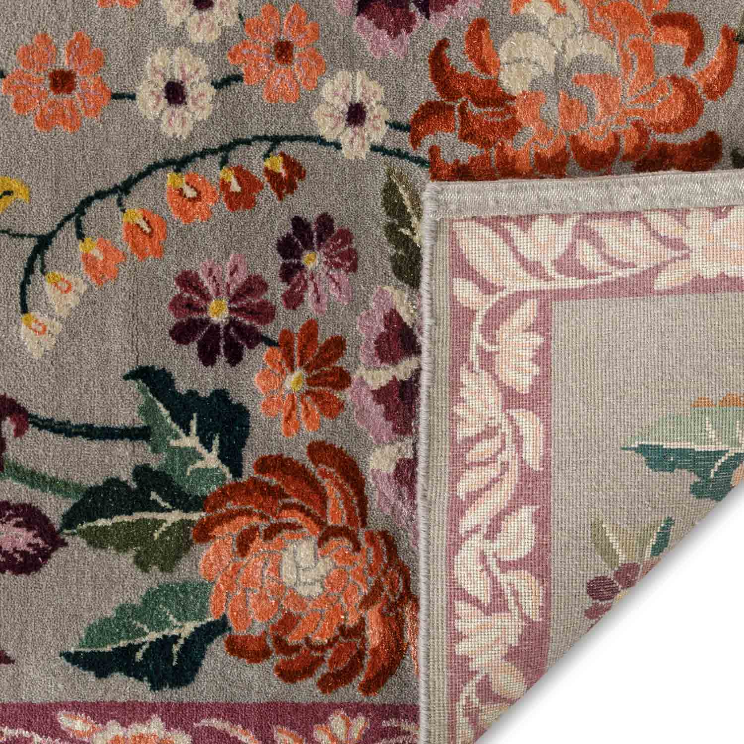 Feraghan Hand Knotted Woollen And Silk Rug By Ashdeen