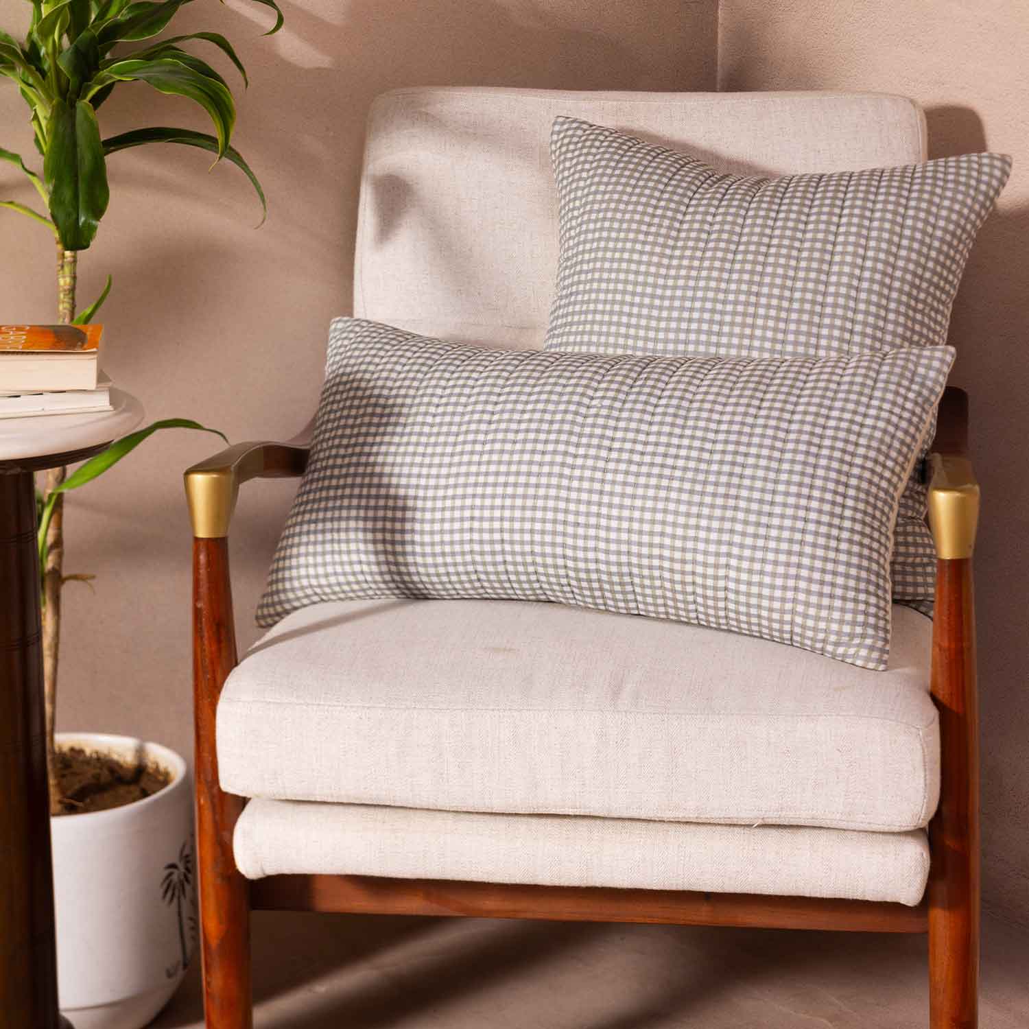 Cotton Bagru Hand block printed Nevara Lumbar Cushion Cover