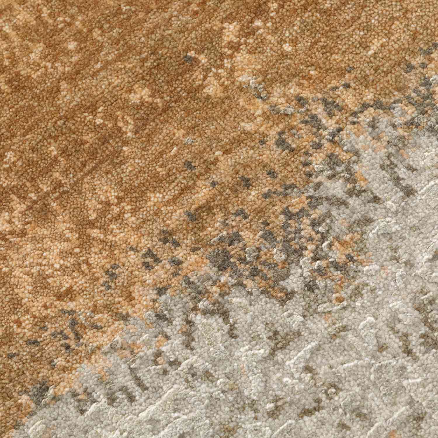 Cantaloupe Hand Knotted Woollen And Silk Rug