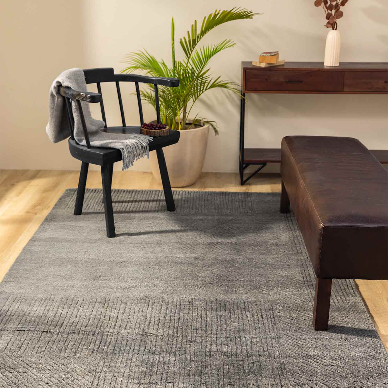 Subtle Form Hand Knotted Woollen Rug