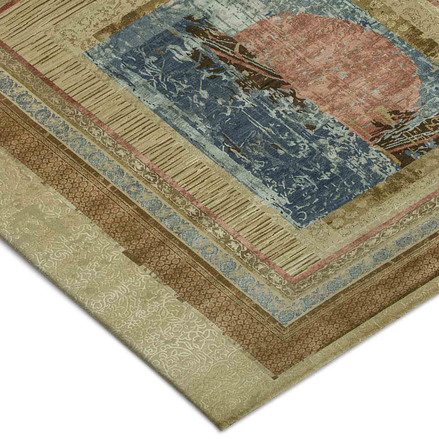 Sunset Surge Hand Knotted Woollen And Silk Rug By Tarun Tahiliani