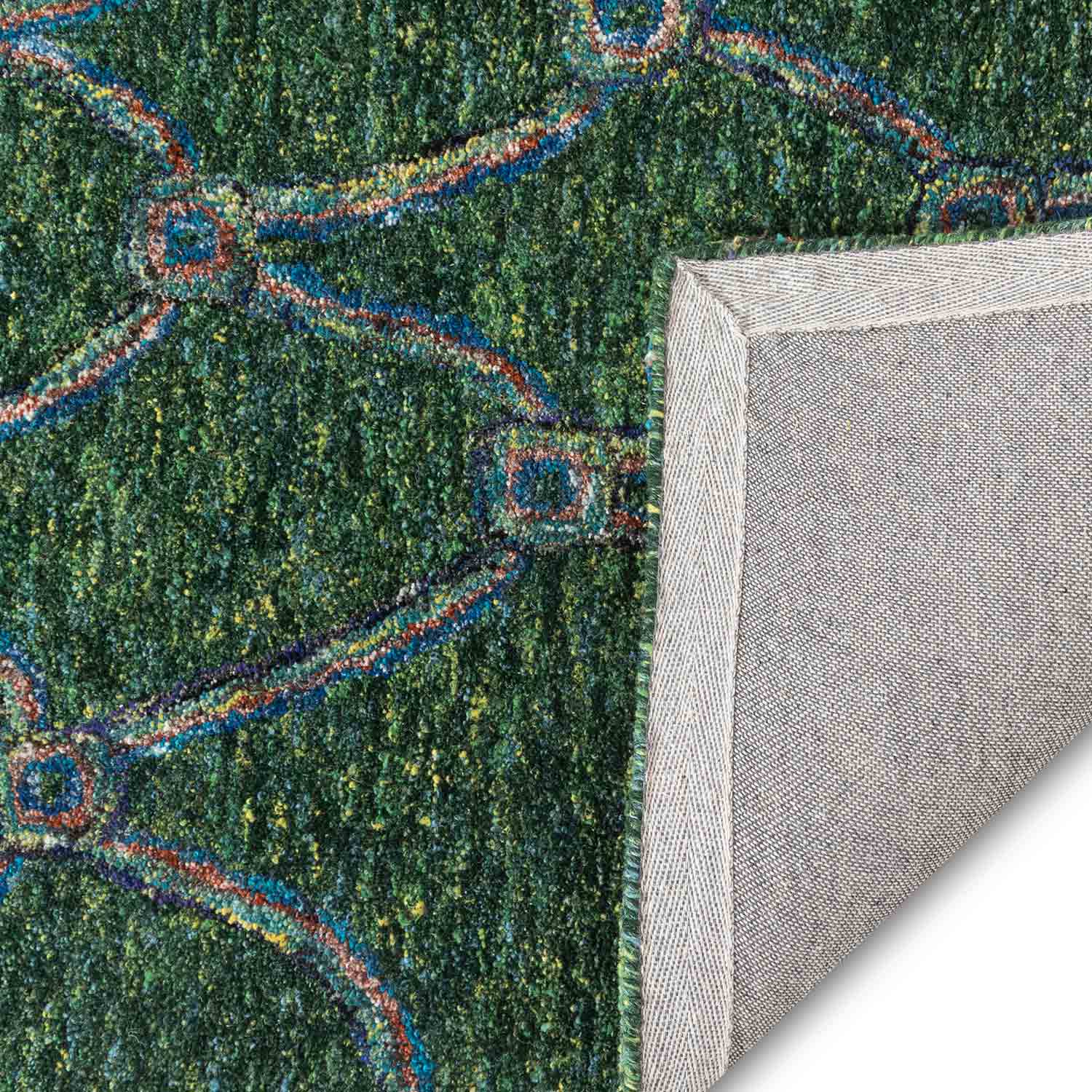 Giusta Peacock Colour Hand Tufted Woollen Rug By Mariella Ienna