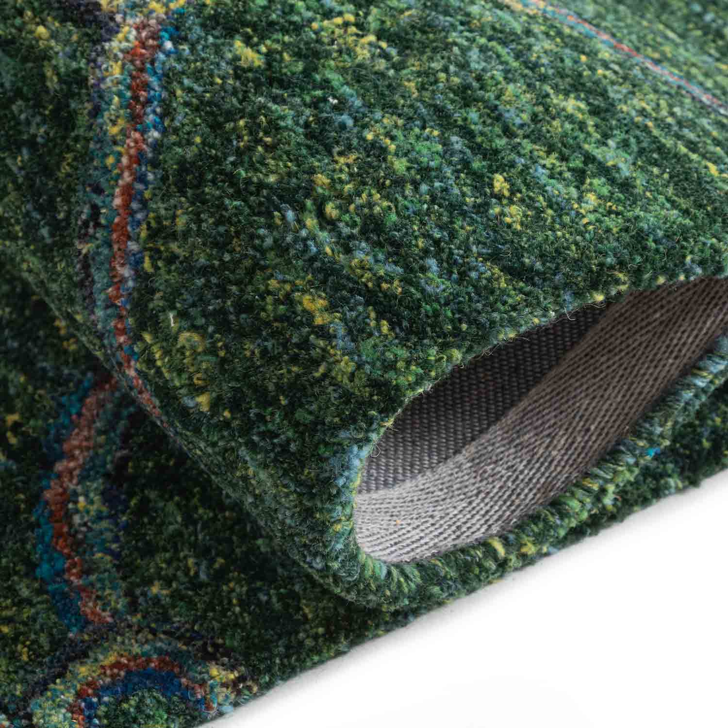 Giusta Peacock Colour Hand Tufted Woollen Rug By Mariella Ienna