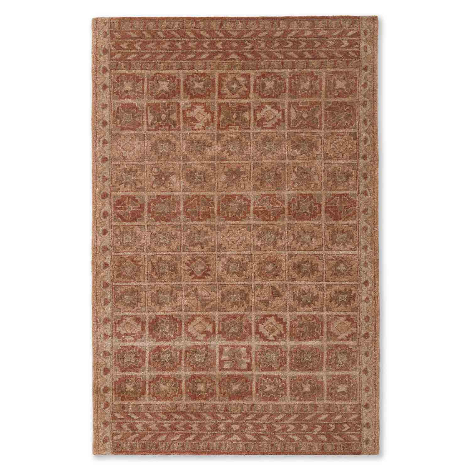 Latticed Hand Tufted Woollen And Viscose Rug