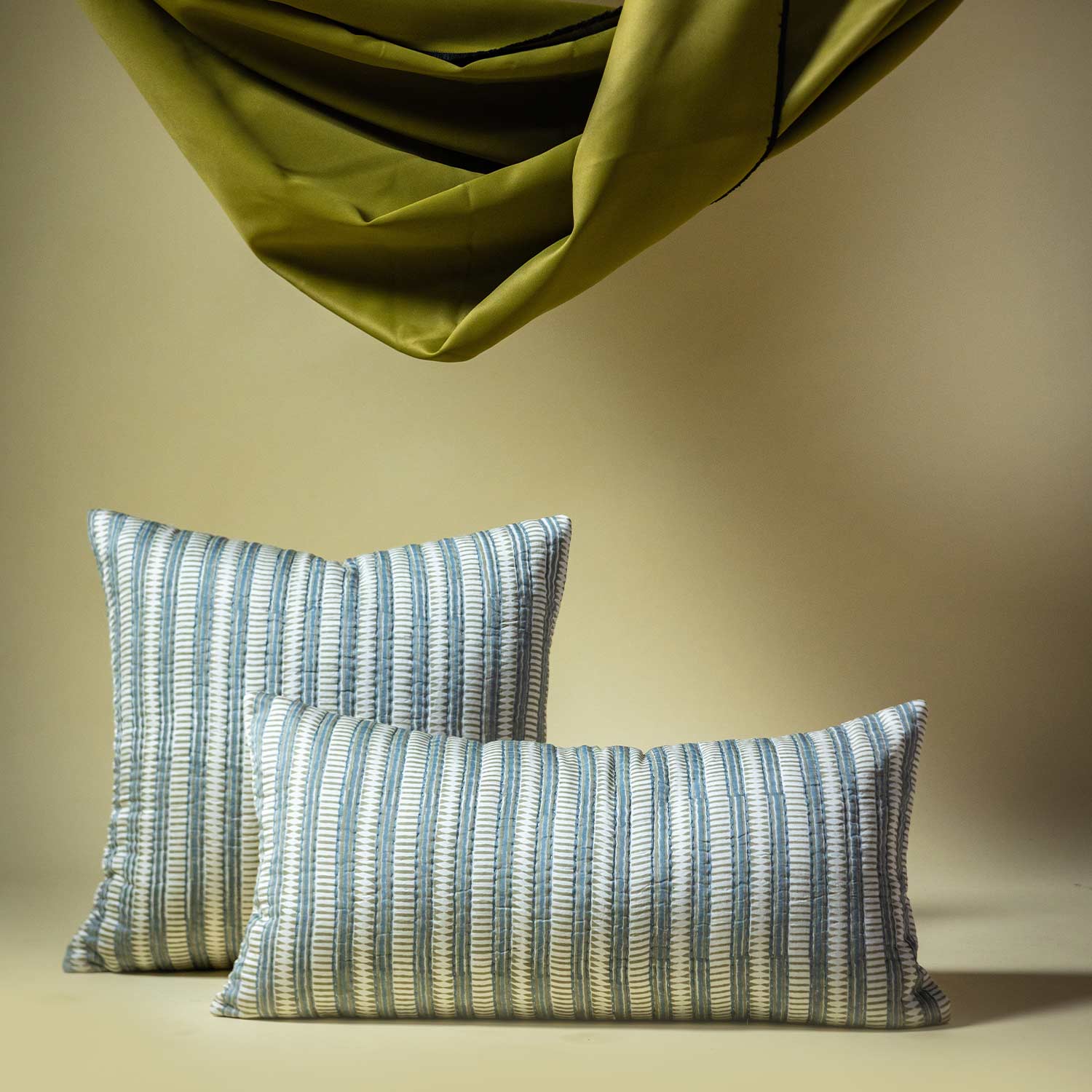 Cotton Bagru Hand-block Printed Anaya Lumbar Cushion Cover