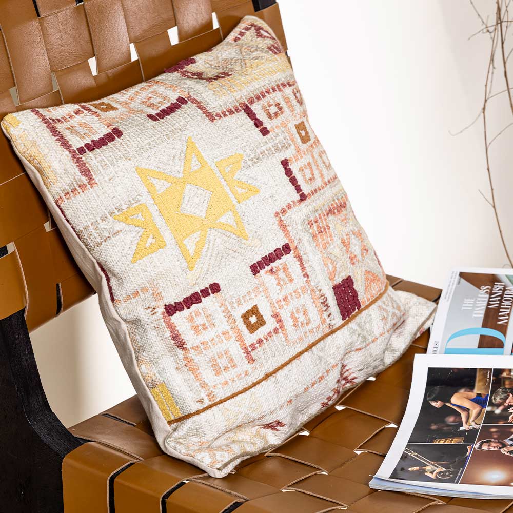 Sahaja Printed and Embroidered Cushion Cover