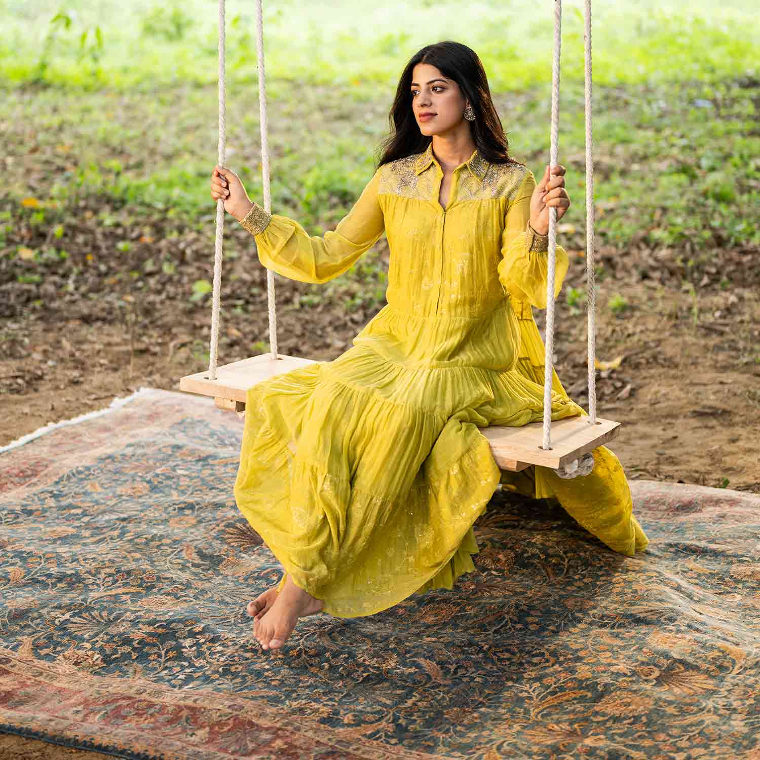 Malhar Hand Knotted Woollen And Silk Rug