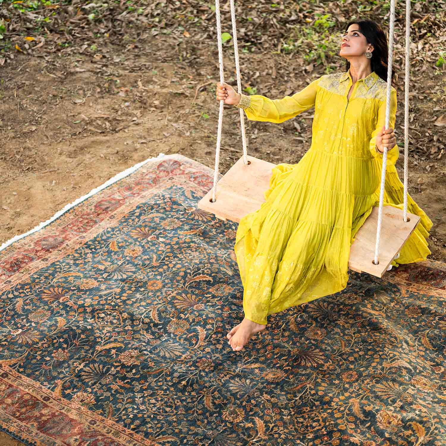 Malhar Hand Knotted Woollen And Silk Rug