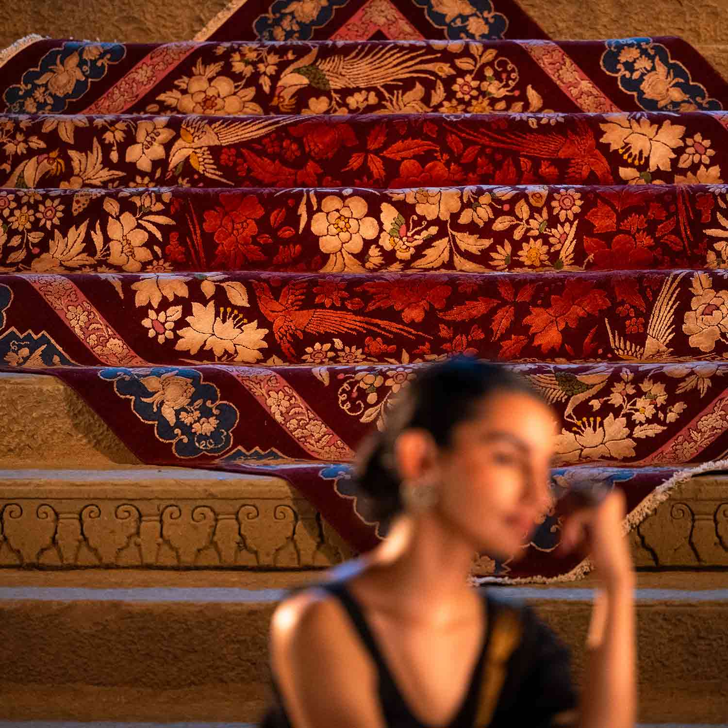 Arabesque Hand Knotted Woollen And Silk Rug By Ashdeen