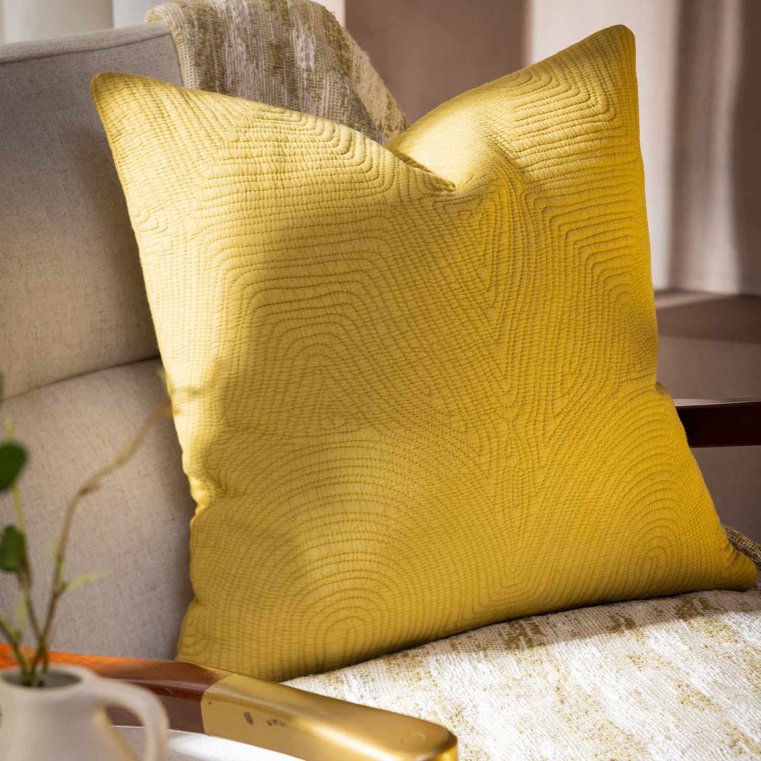 Cotton Hand Embroidered Kanva Cushion Cover