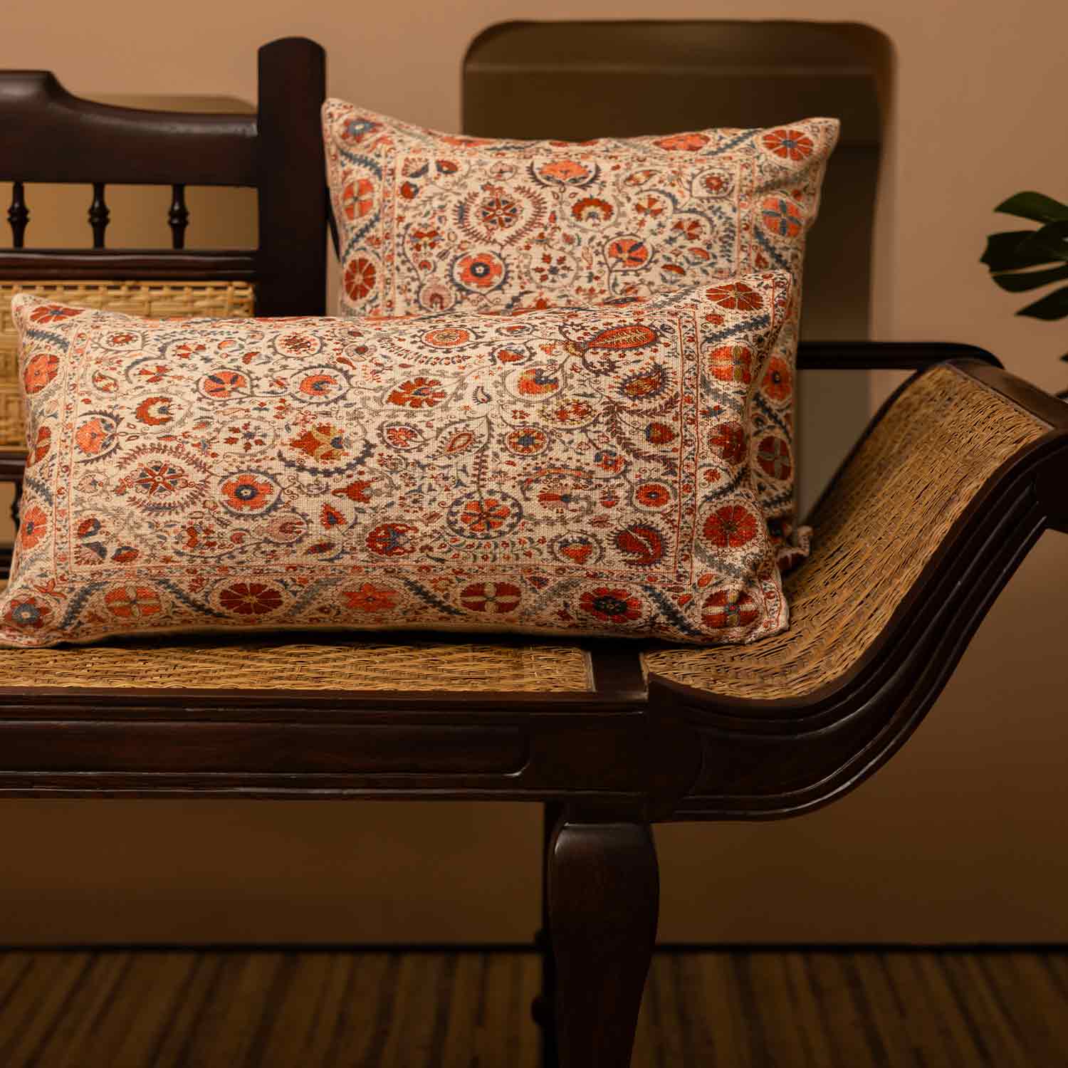 Ancestral Digital Printed Cotton Lumbar Cushion Cover