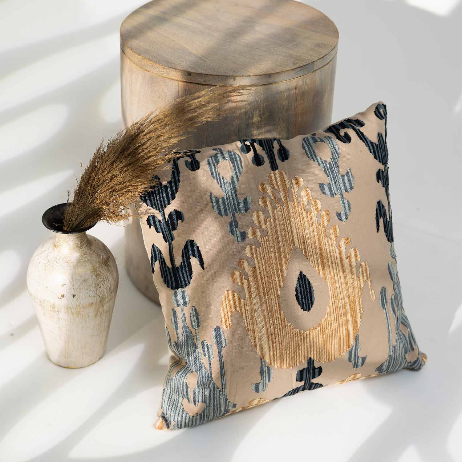 Mandira Ari Embroidered Cotton Cushion Cover