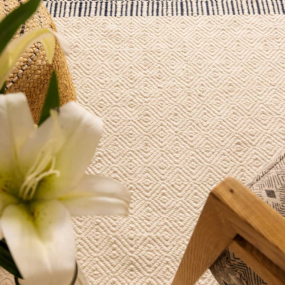 Indigo Hand Loom Recycled Polyester Dhurrie