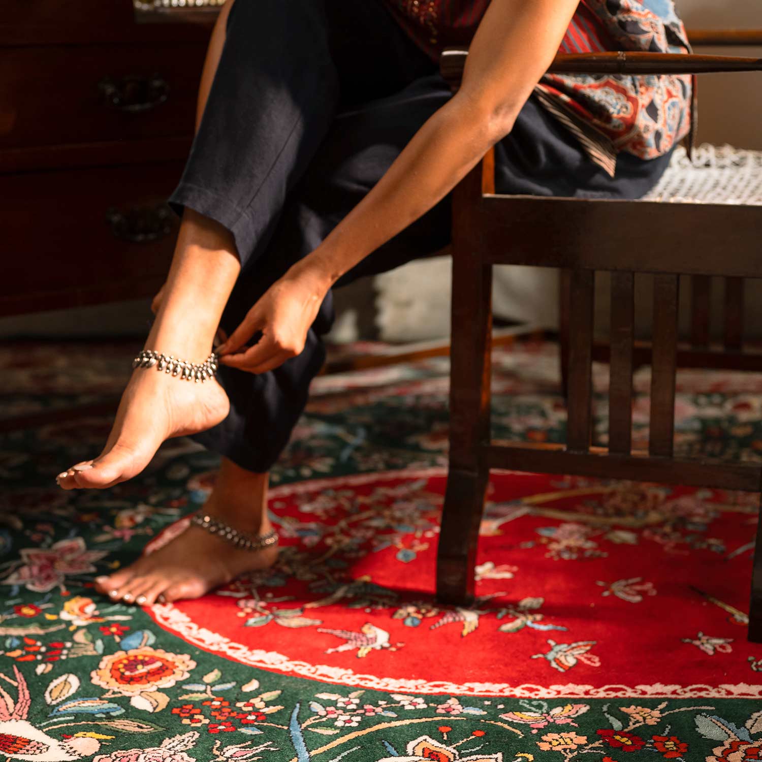 Safavid Hand Knotted Woollen And Silk Rug By Ashdeen