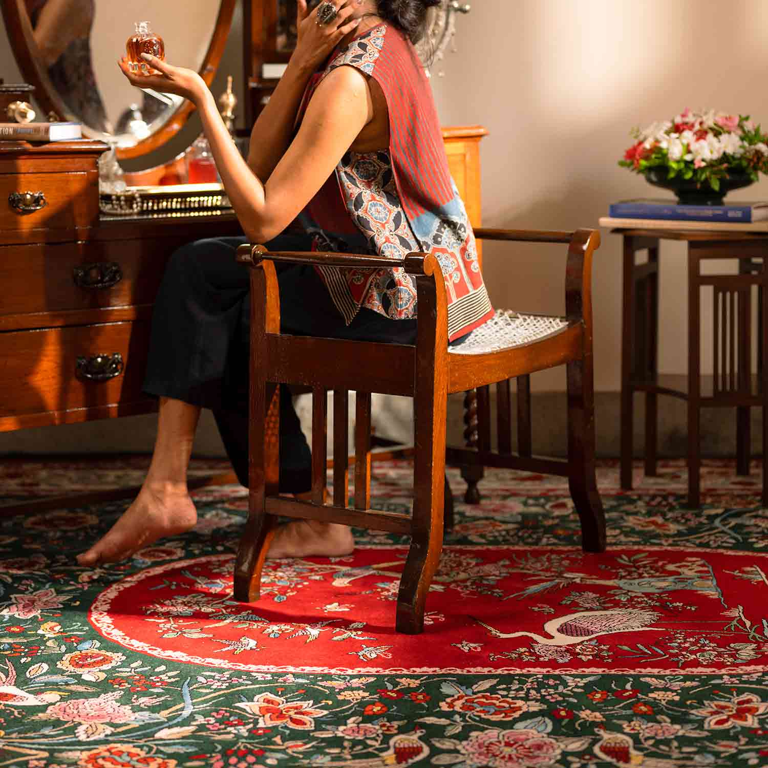 Safavid Hand Knotted Woollen And Silk Rug By Ashdeen