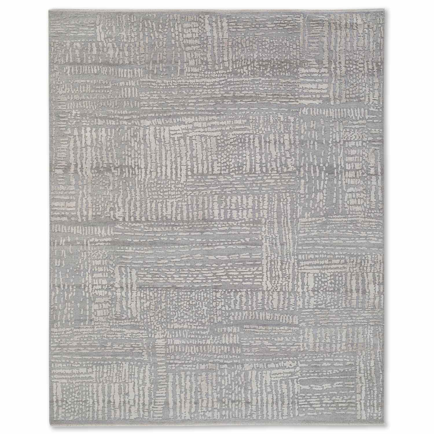 Slate Hand Knotted Woollen And Silk  Rug