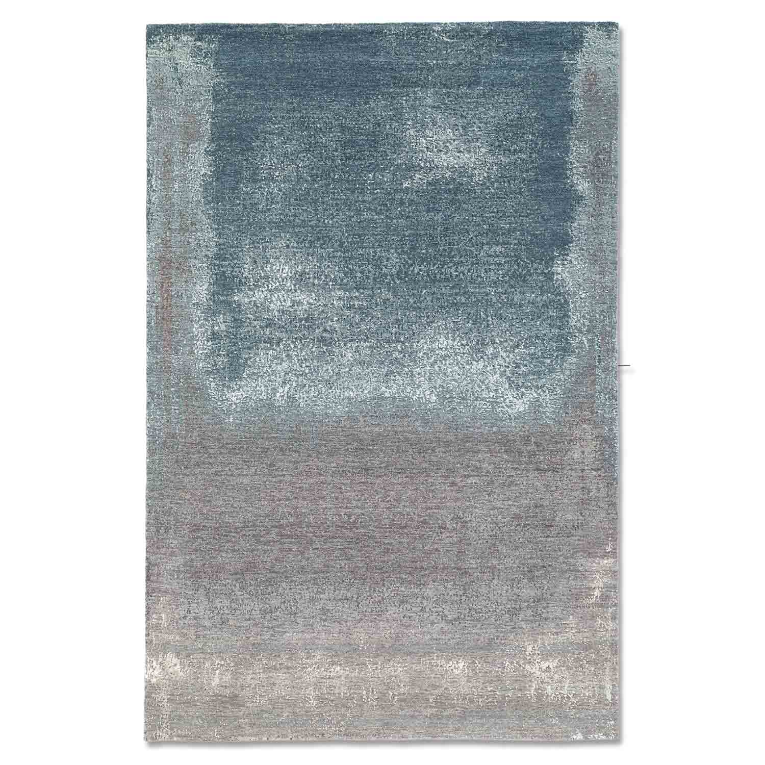 Ashen Hand Knotted Woollen And Silk Rug