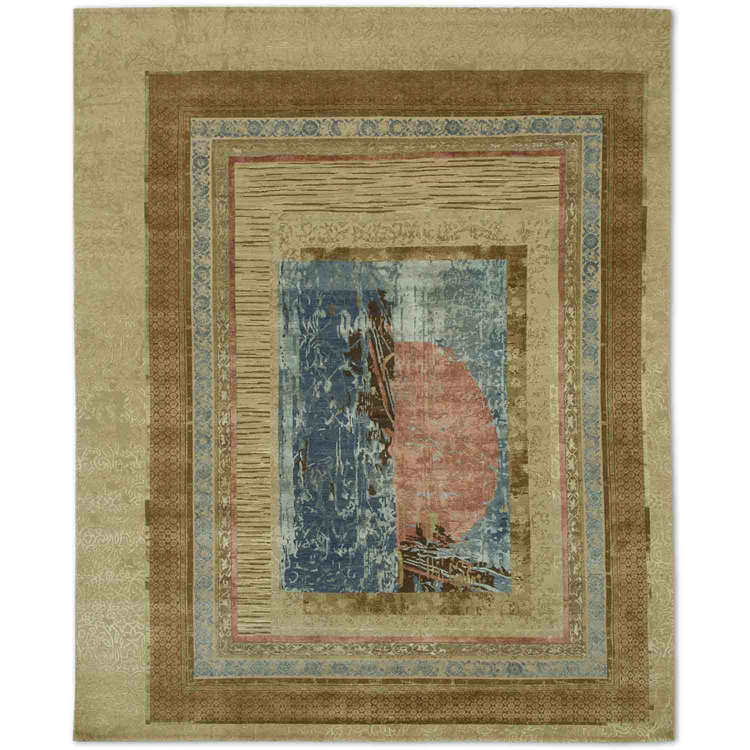 Sunset Surge Hand Knotted Woollen And Silk Rug By Tarun Tahiliani