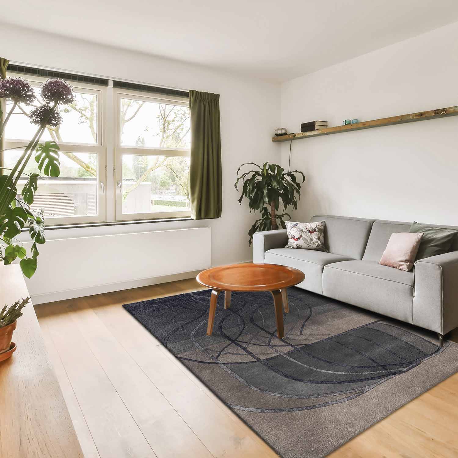 Frozen Motion Hand Tufted Woollen And Viscose Rug By Shripal Munshi