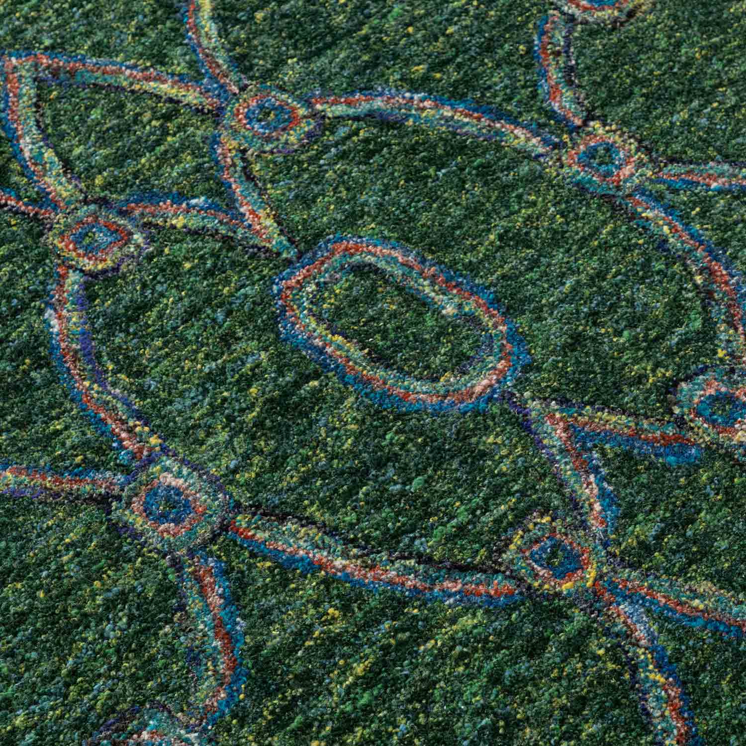 Giusta Peacock Colour Hand Tufted Woollen Rug By Mariella Ienna