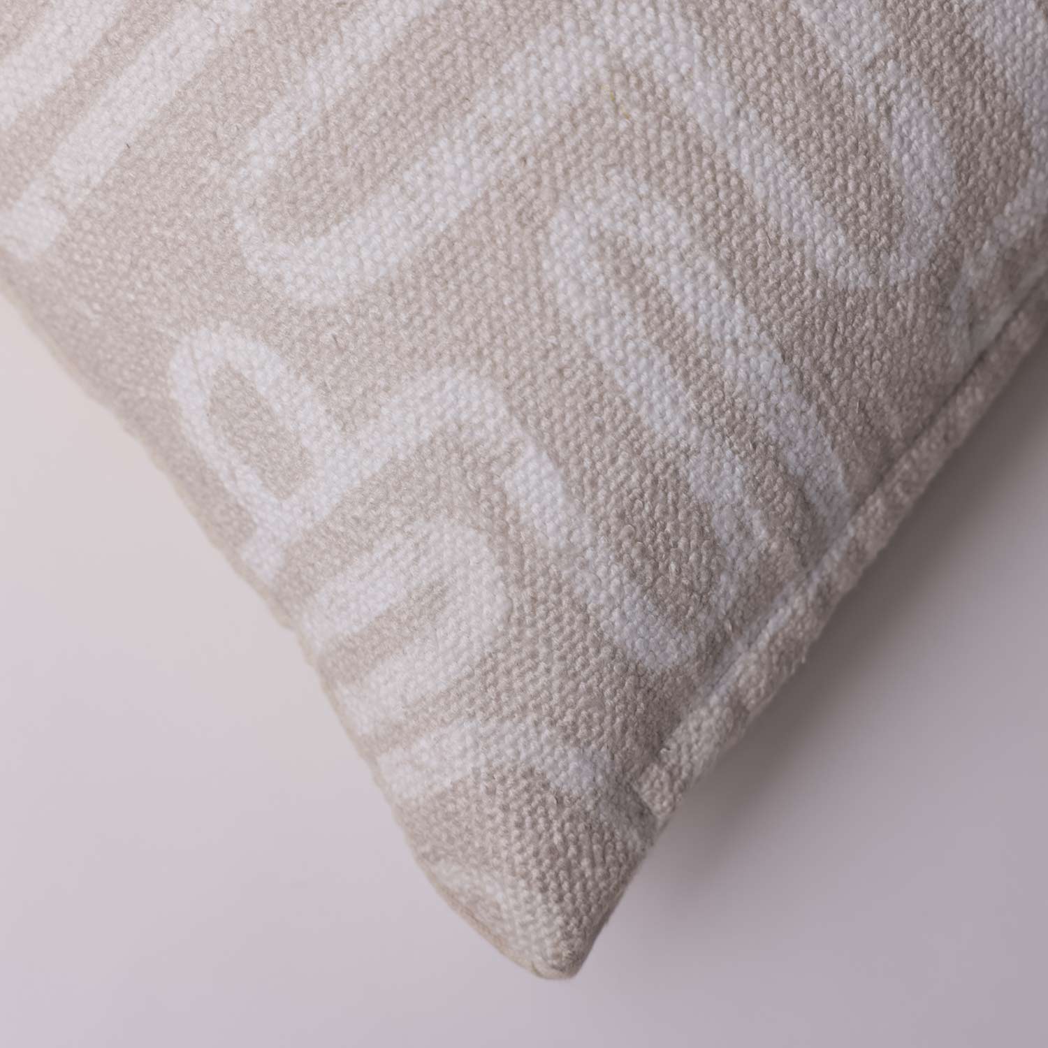 A-Maze Beige Digital Printed Cotton Cushion Cover
