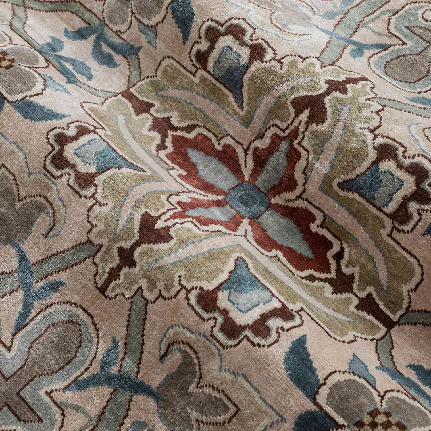 Rosewood Hand Knotted Silk Rug