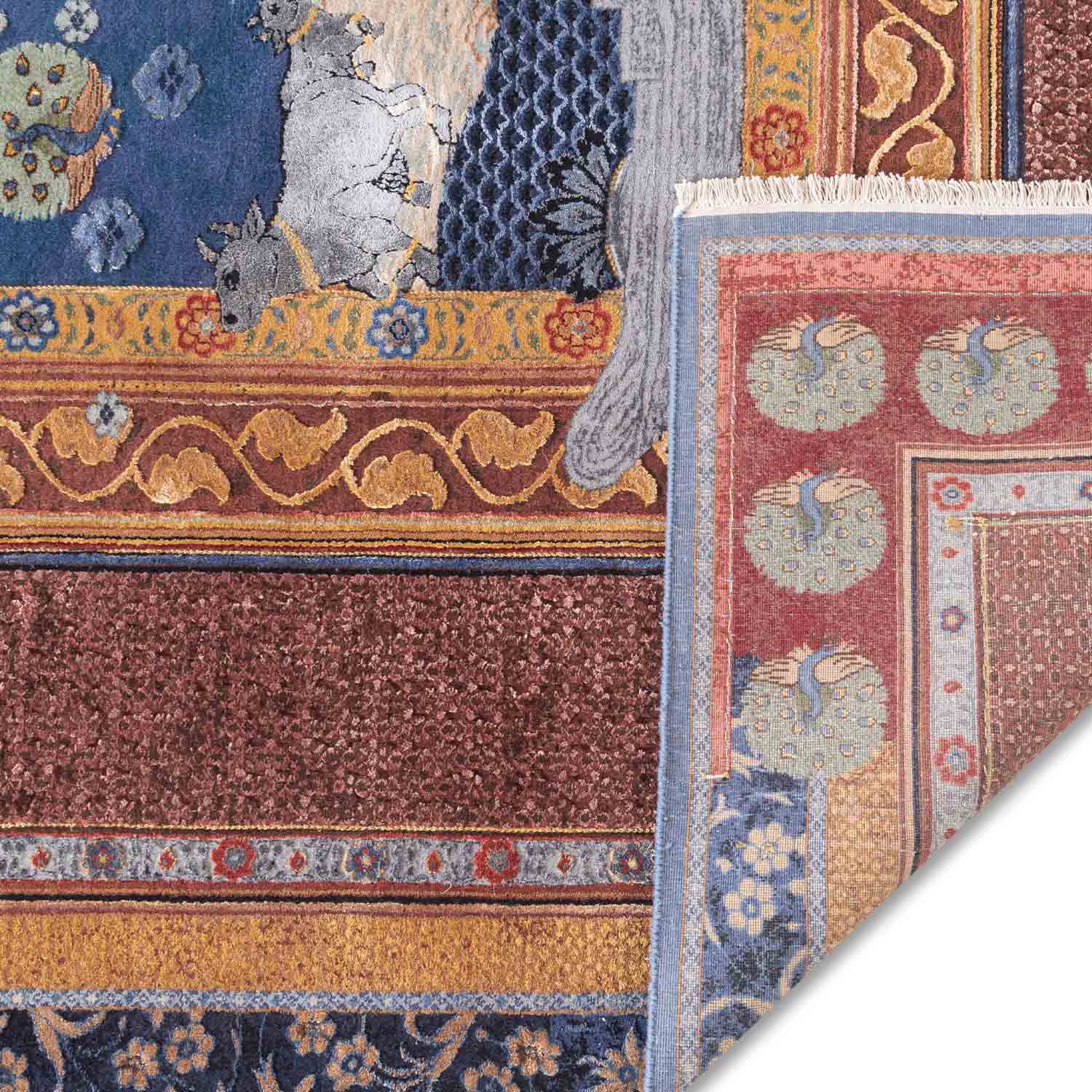 Nisha Kaleen Hand Knotted Woollen Viscose And Silk Rug By Tarun Tahiliani