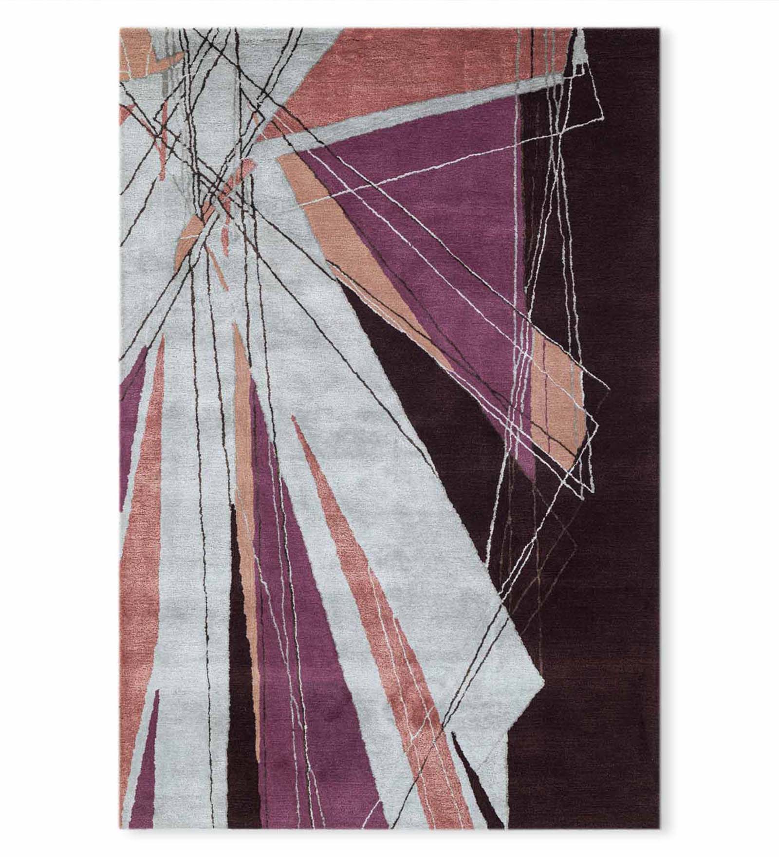 Psychedelic Fragments Hand Tufted Woollen And Viscose Rug By Shripal Munshi