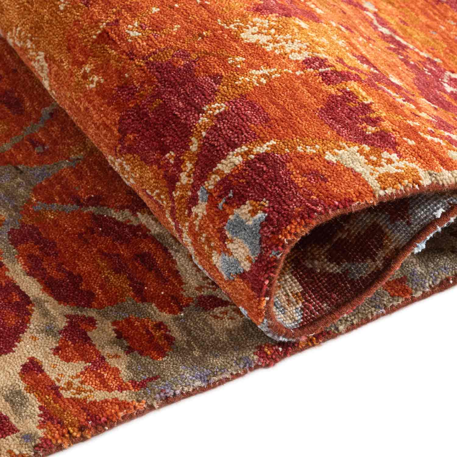 Katha Hand Knotted Woollen And Silk Rug