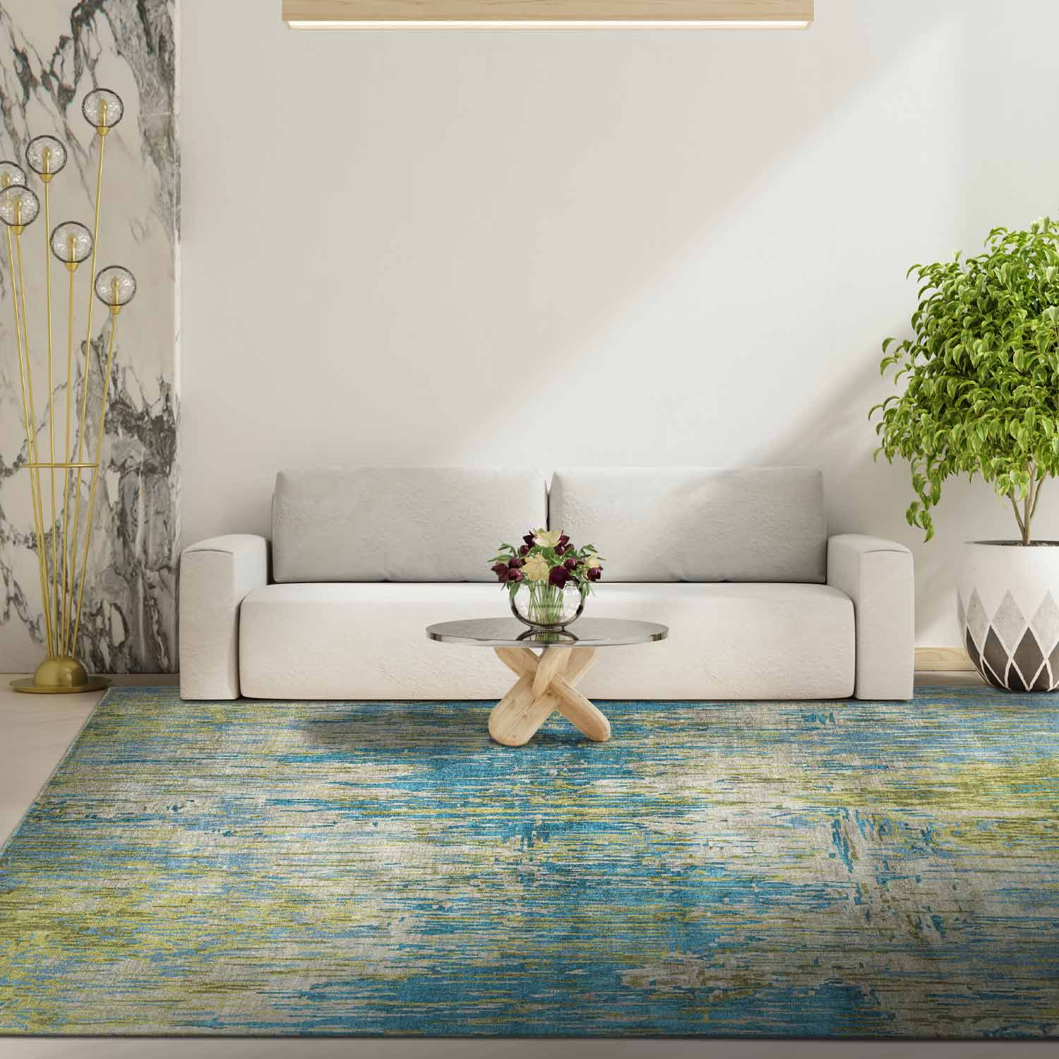 Cyano-B1 Hand Knotted Woollen Rug