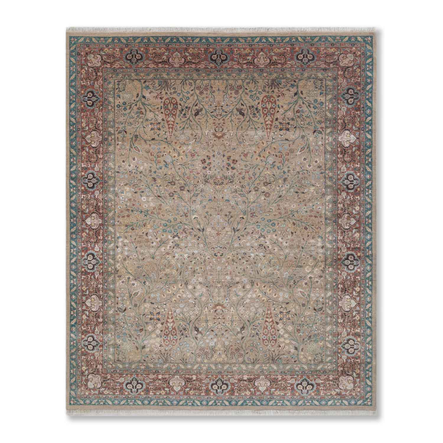 Mandira Hand Knotted Woollen And Silk Rug