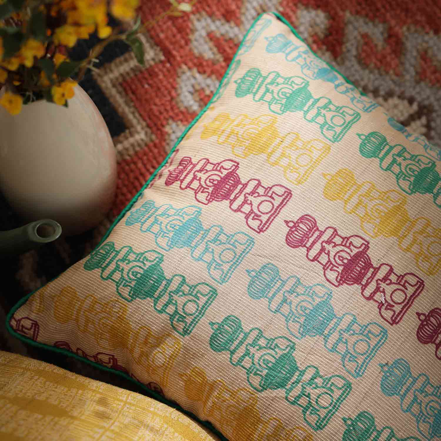 Lucendra Tassar Silk Digital Printed Cushion Cover By Mariella Ienna