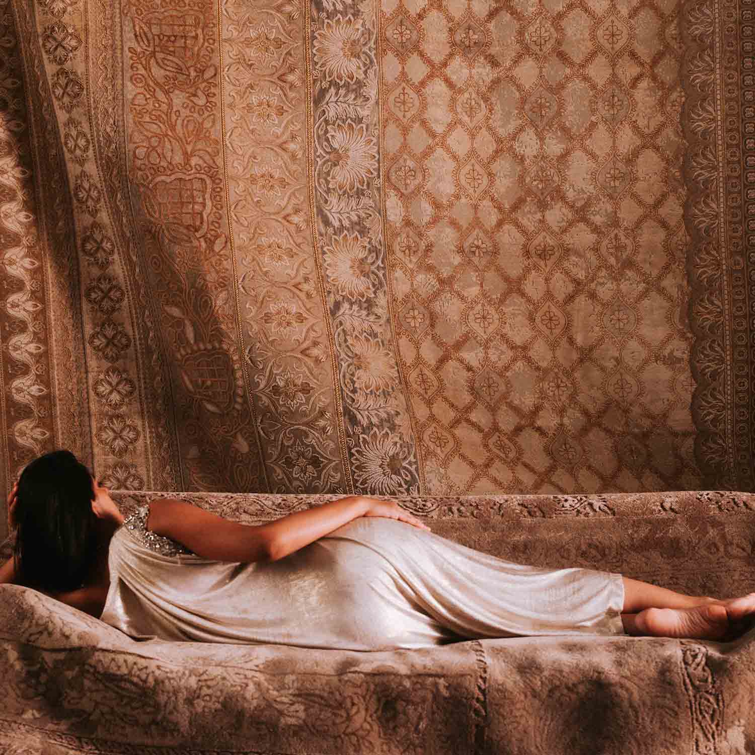 Sepia Hand Knotted Woollen Viscose And Silk Rug By Tarun Tahiliani