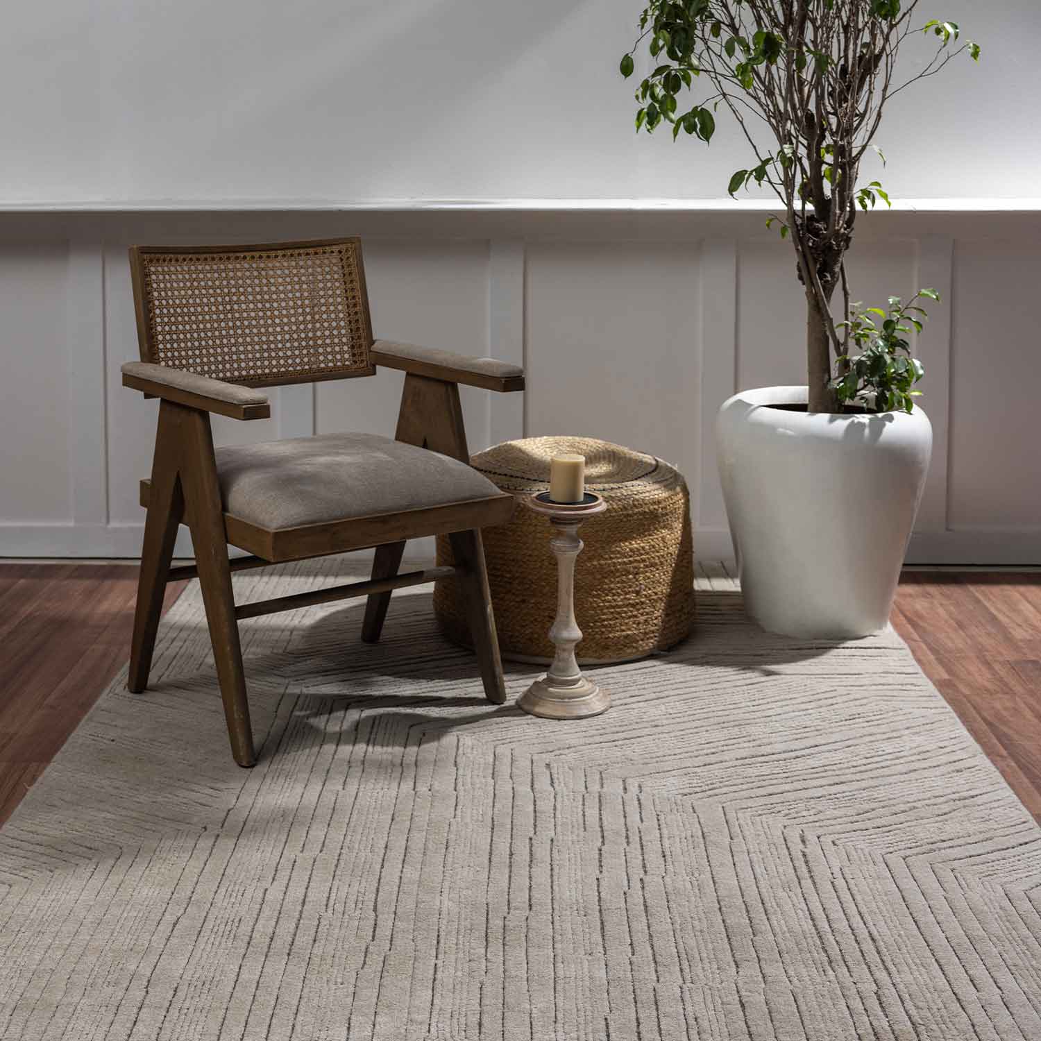 Sand Hand Knotted Woollen Rug