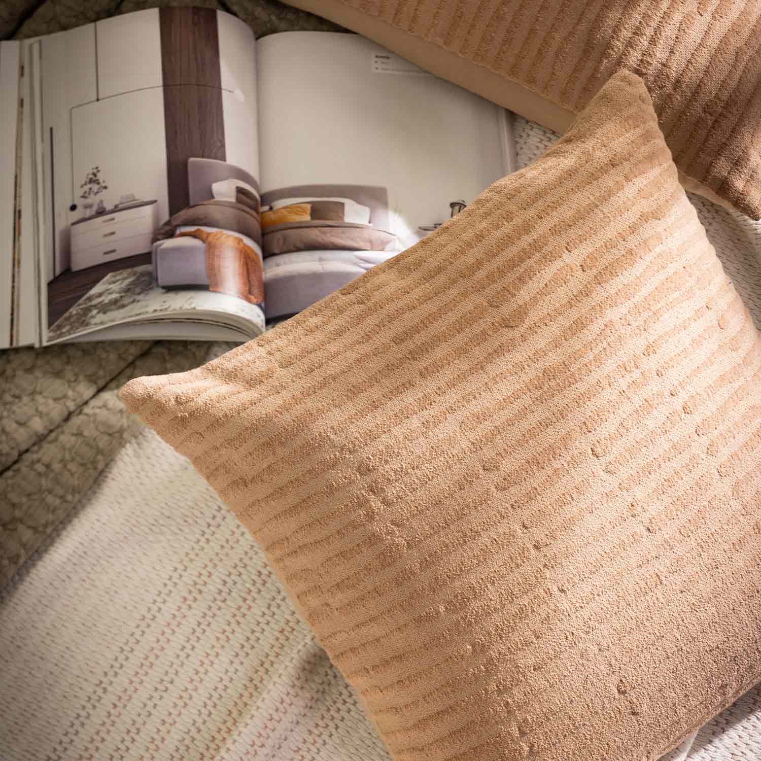 Cotton Jacquard Blush Cushion Cover