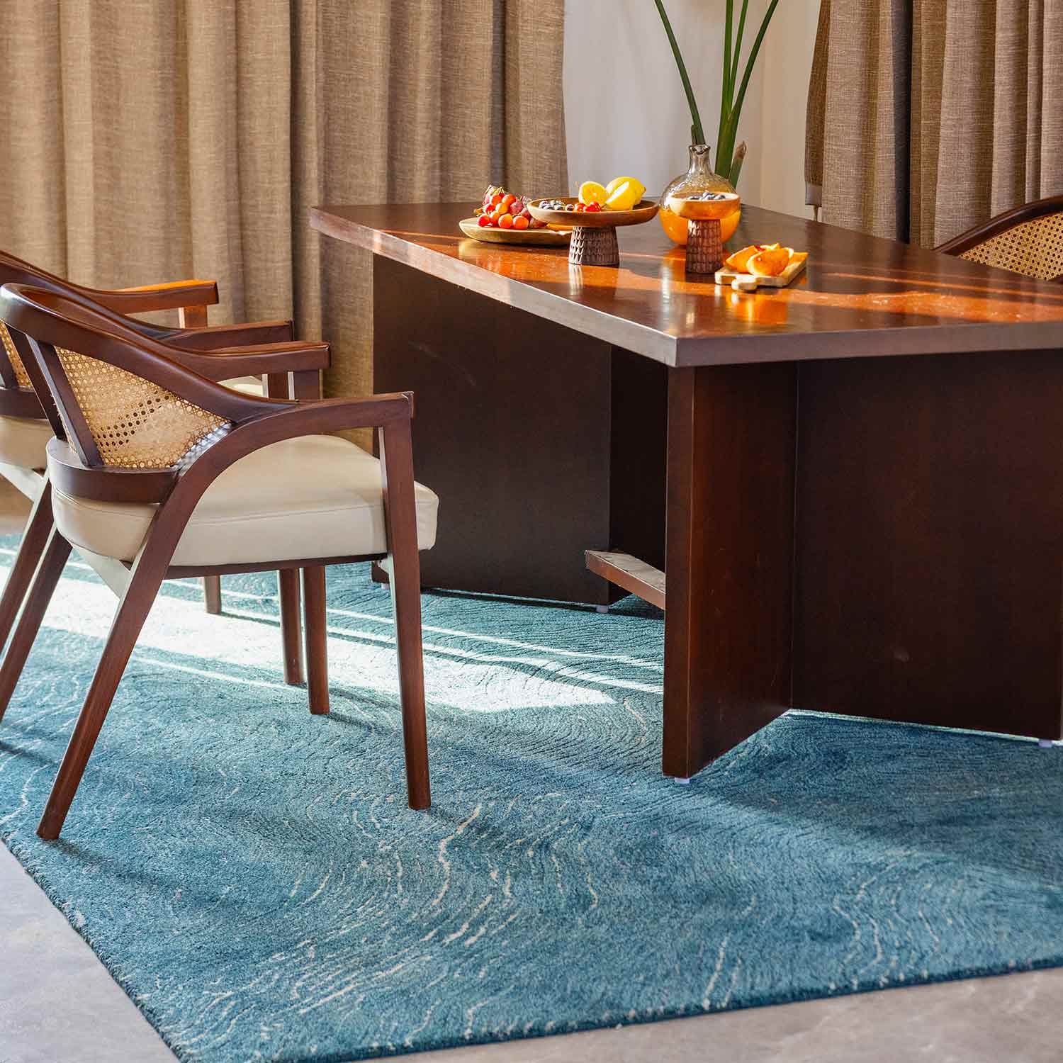 Lapis Hand Tufted Woollen And Viscose Rug