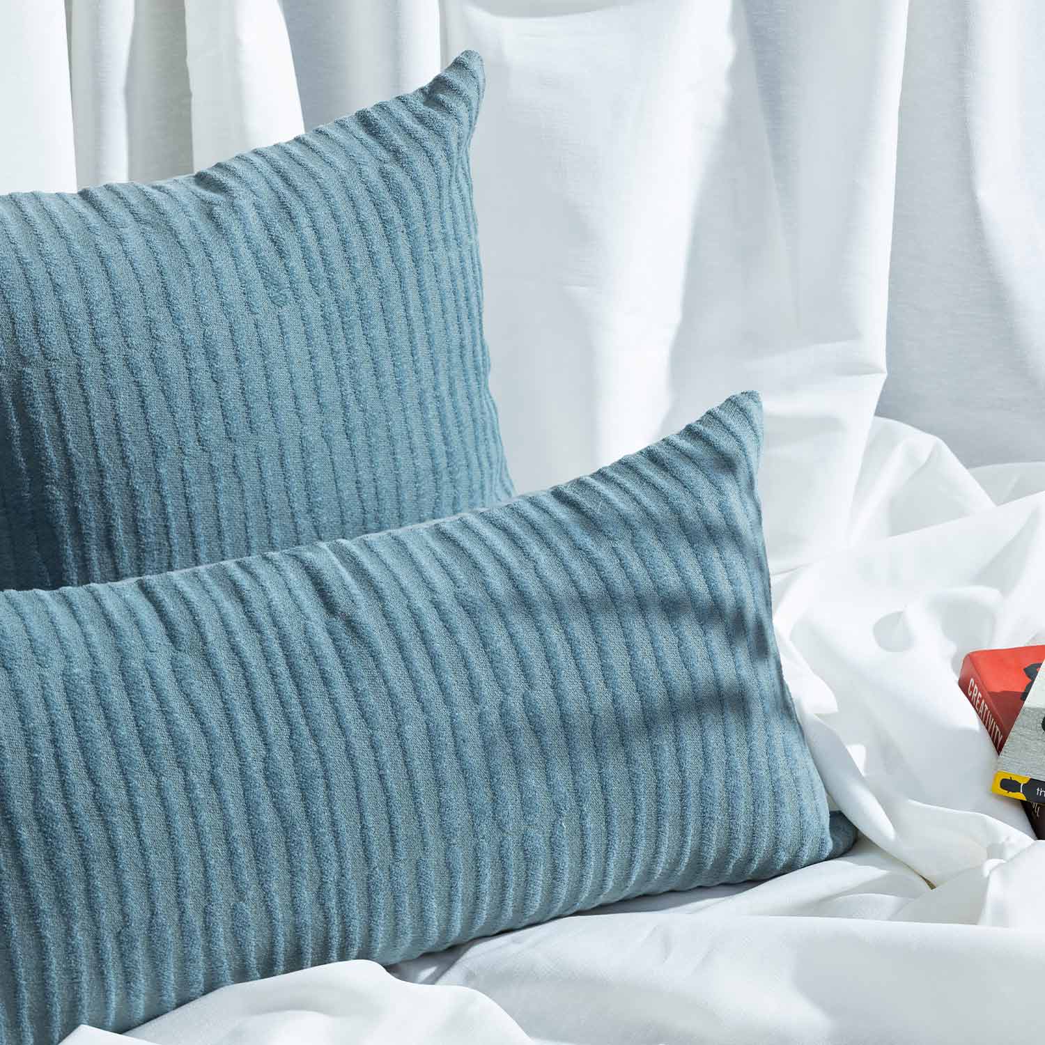 Cotton Jacquard Neer-ambar Lumbar Cushion Cover