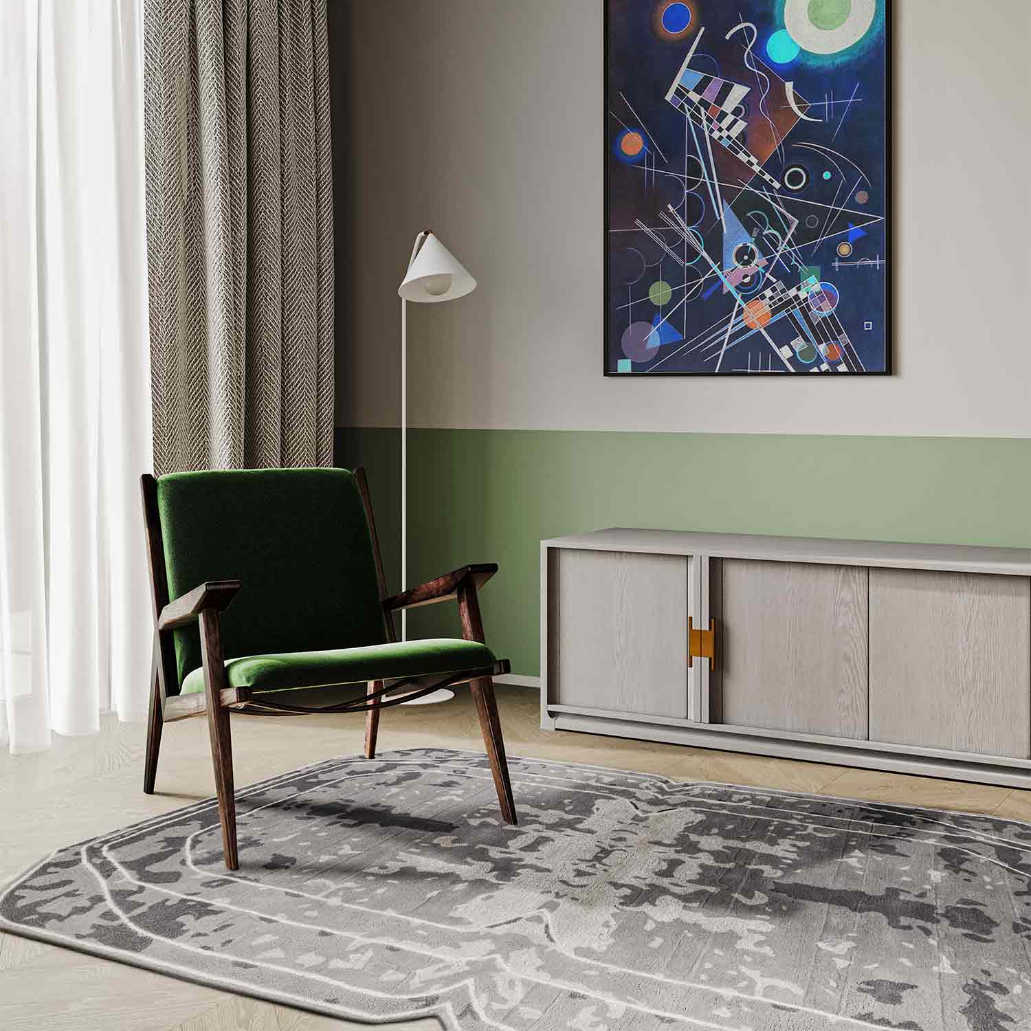 Spidey Hand Tufted Woollen And Viscose Rug