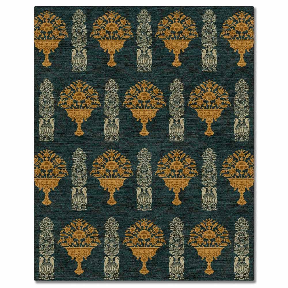 Runner Hand Knotted Woollen and Viscose Rug By Anita Dalmia