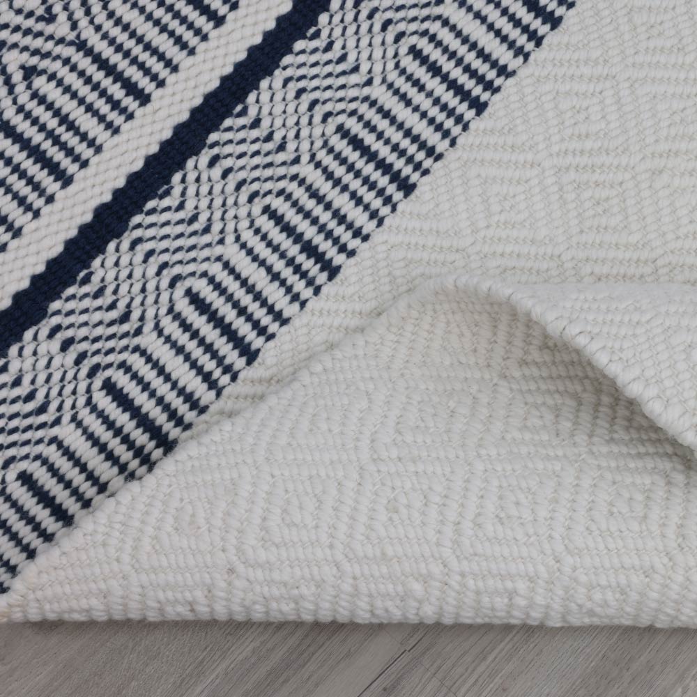 Indigo Hand Loom Recycled Polyester Dhurrie