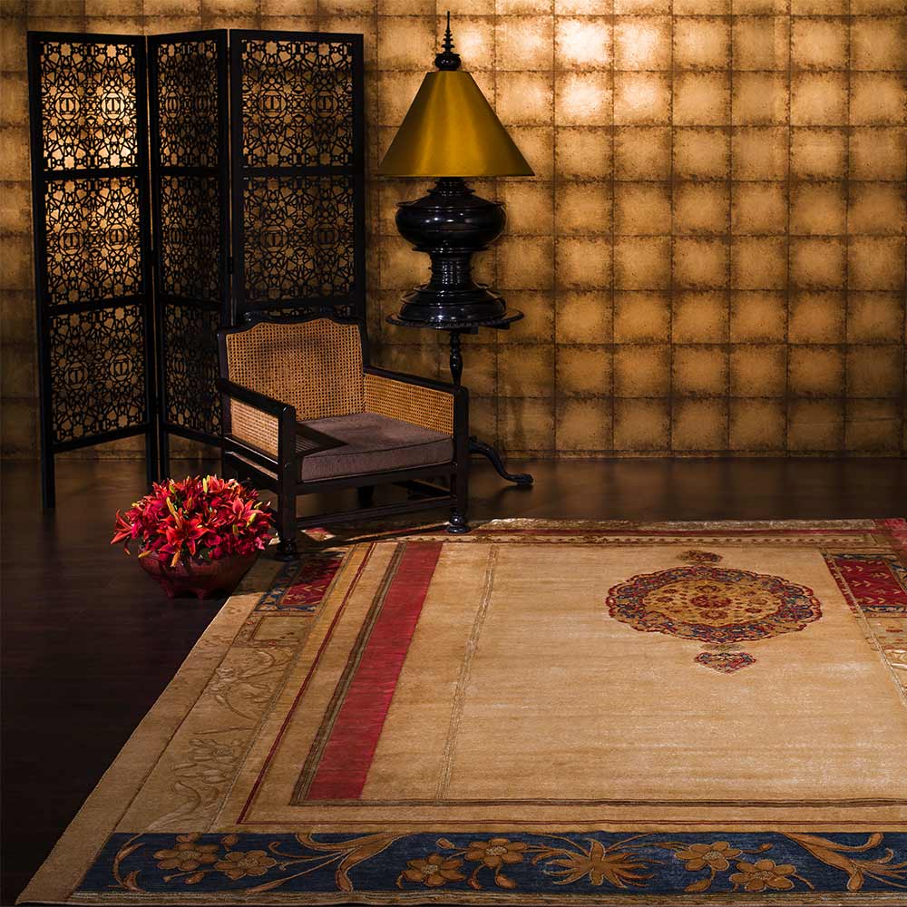 Brocade Garden Hand Knotted Woollen and Silk Rug